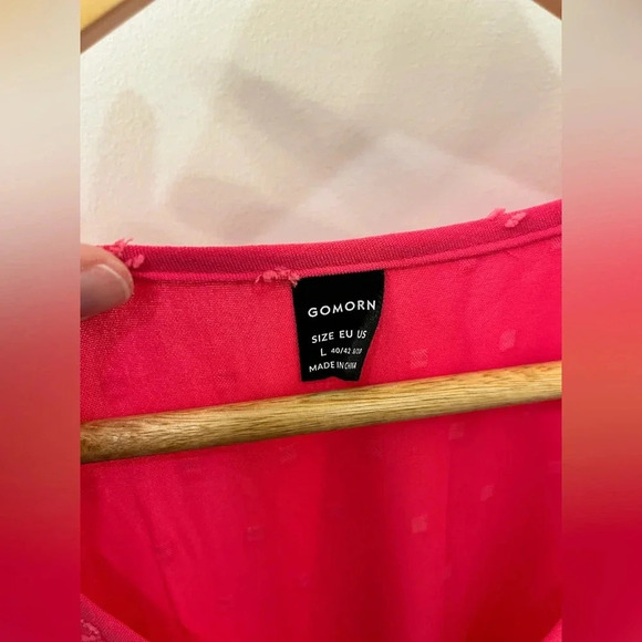 SHEIN Swiss dot A-Line magenta sleeveless dress size Large - Picture 3 of 5